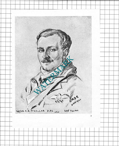 Sqd Leader A A McKellar / Sqd Ldr Max Aitken  WW2 Pilot - 1942 Book Print