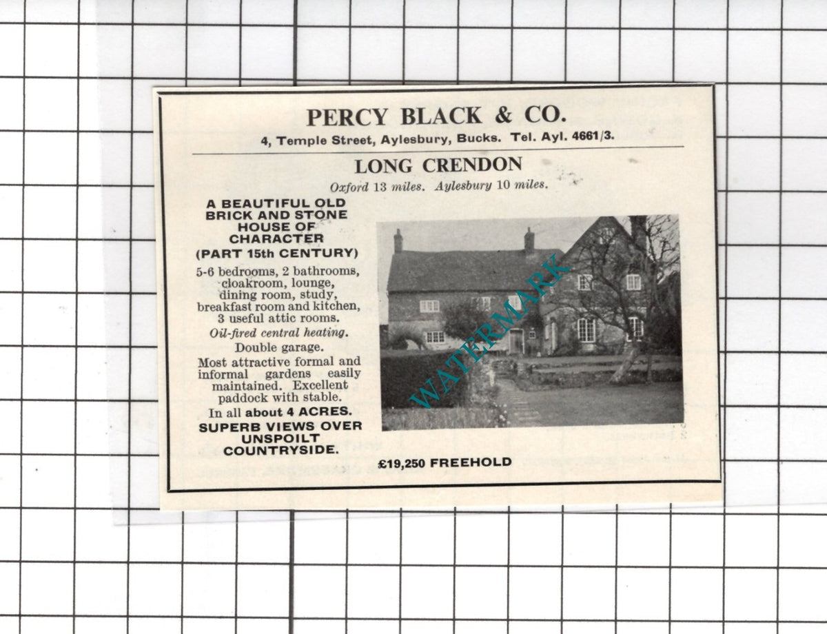 Bignor Pulborough Sussex / Long Crendon Buckinghamshire -1967 SMALL House Advert