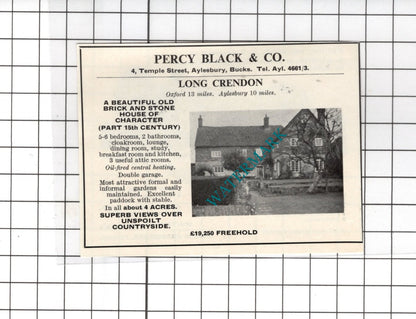 Bignor Pulborough Sussex / Long Crendon Buckinghamshire -1967 SMALL House Advert