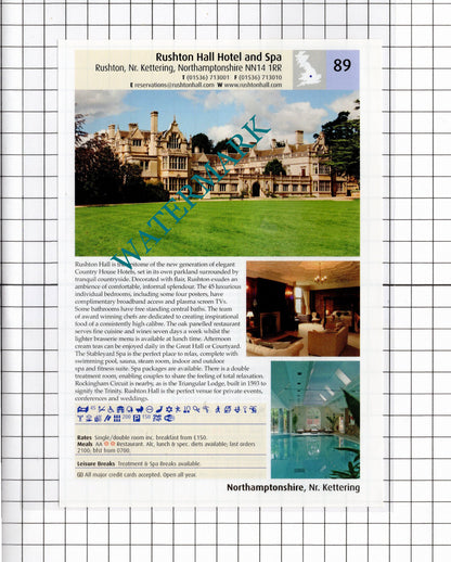 Rushton Hall Kettering Northamptonshire / Langar Hall Nottingham - 2011 Advert
