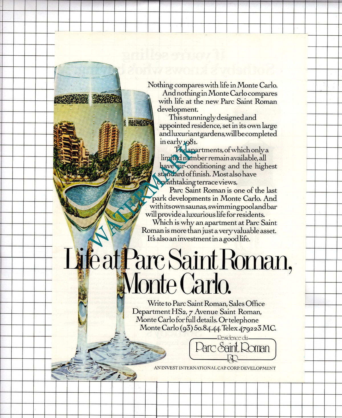 Parc Saint Roman Monte Carlo - 1980 Vintage Advert