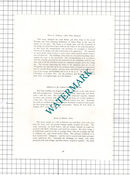Parkway Gidea Park Romford Essex  Geoffry Lucas Architect  - 1911 Article
