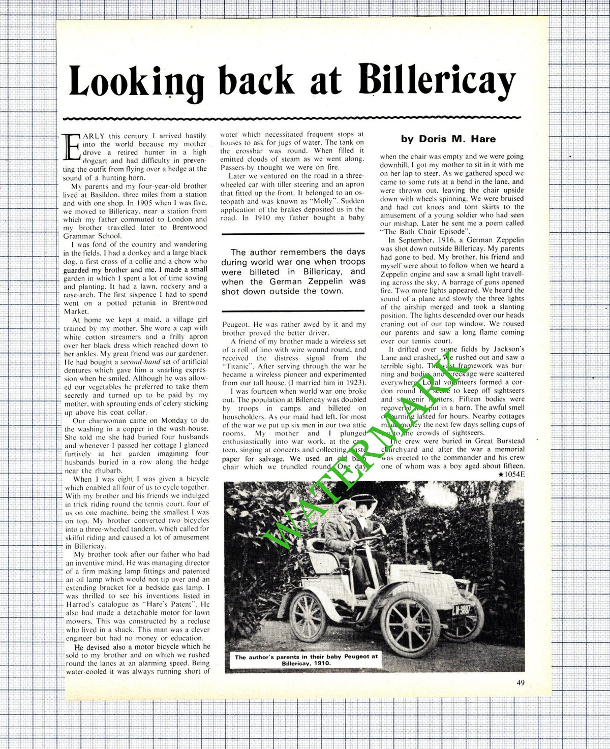 Doris Hare Billericay Essex - 1975 Article
