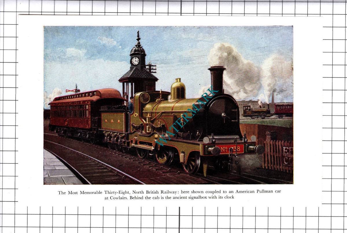 Cowlairs Signal Box North British Railway No. 38 Engine - c.1955 Print