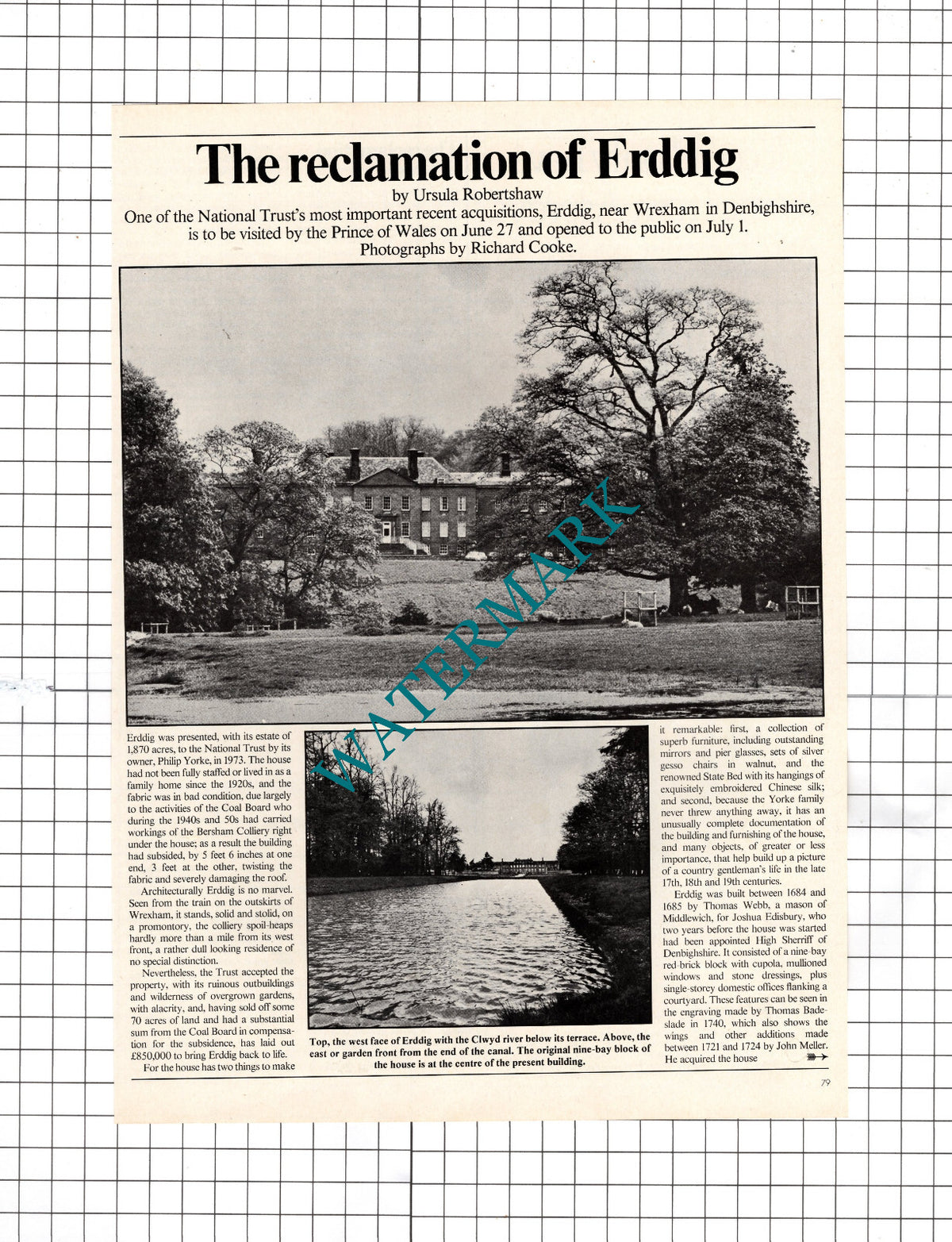 Erddig Denbighshire - 1977 Article