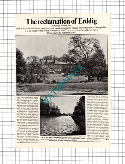 Erddig Denbighshire - 1977 Article