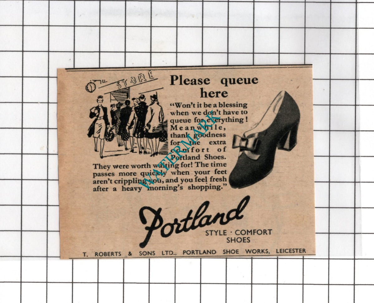 Portland Shoes ADVERT - 1947 Small Clipping