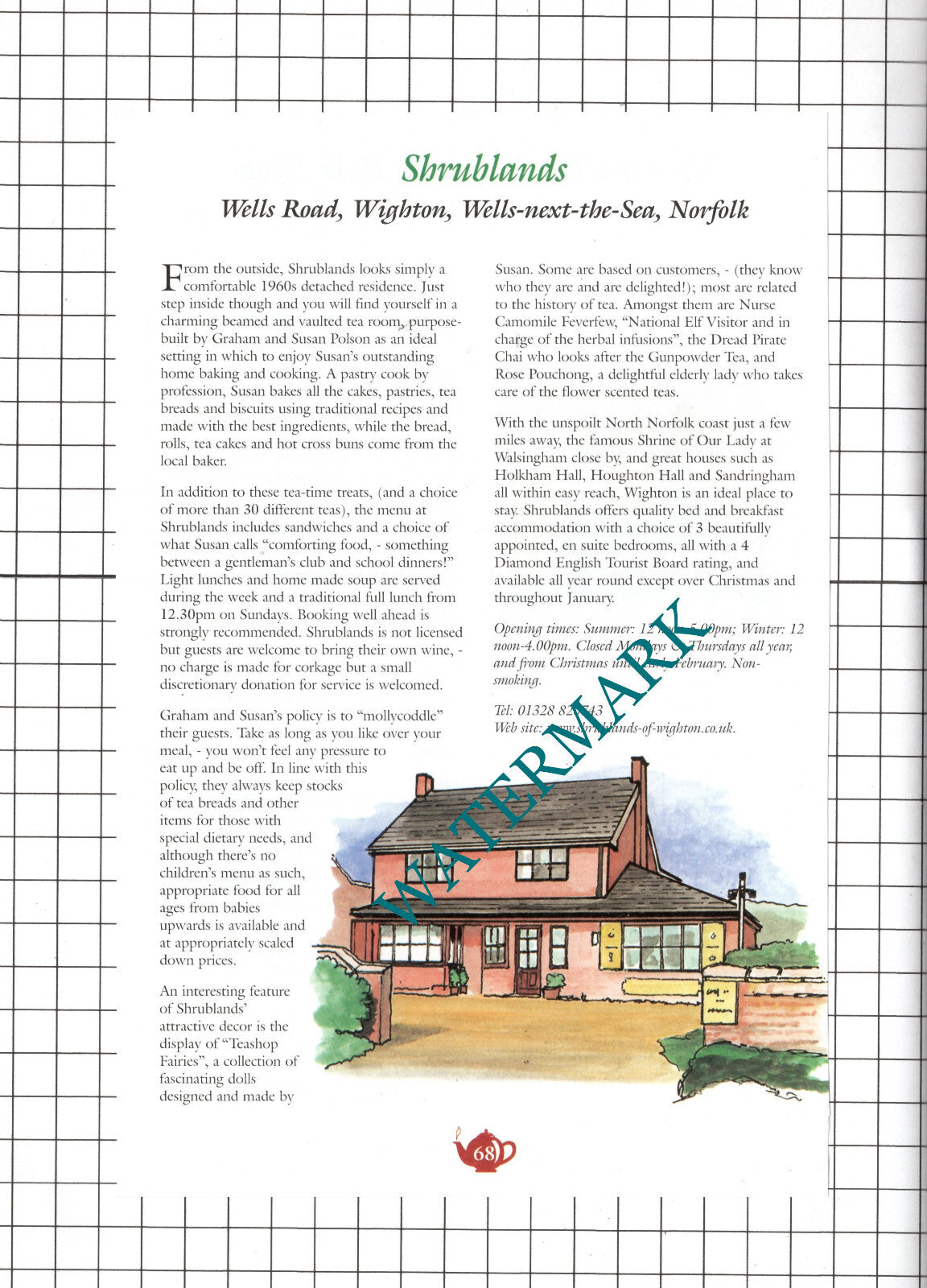 Shrublands Wighton Norfolk Polson / Owl Tea Rooms Holt Norfolk - c.2001 Advert