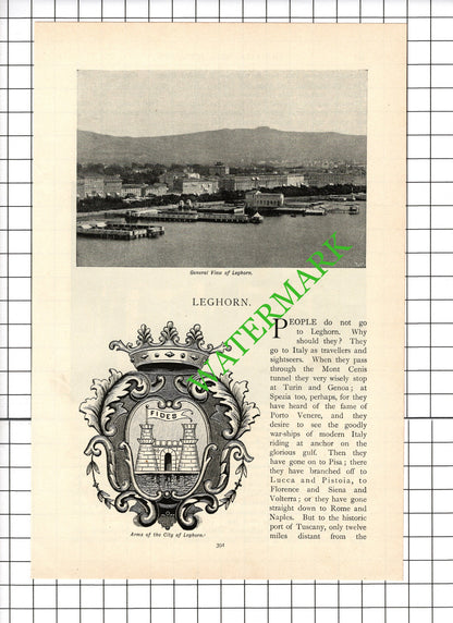 Leghorn Italy Livorno Montgomery Carmichael  - 1898 Article