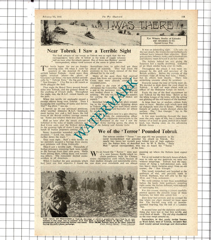 Alexander Clifford Tobruk World War Two WW2  - 1941 Article