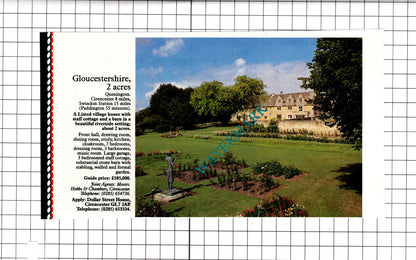 Leatherhead Surrey / Quenington Gloucestershire House Sale Advert - c.1991