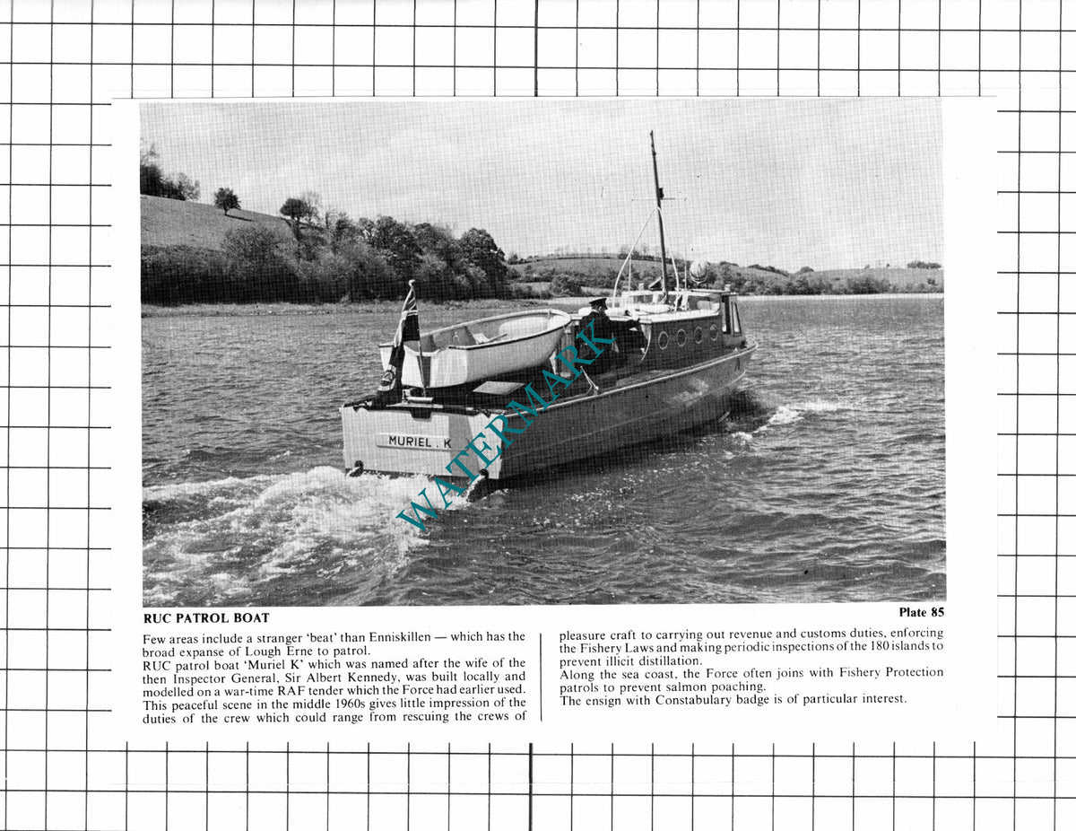 Royal Ulster Constabulary Patrol Boat Muriel K Sir Albert Kennedy 1980s Clipping