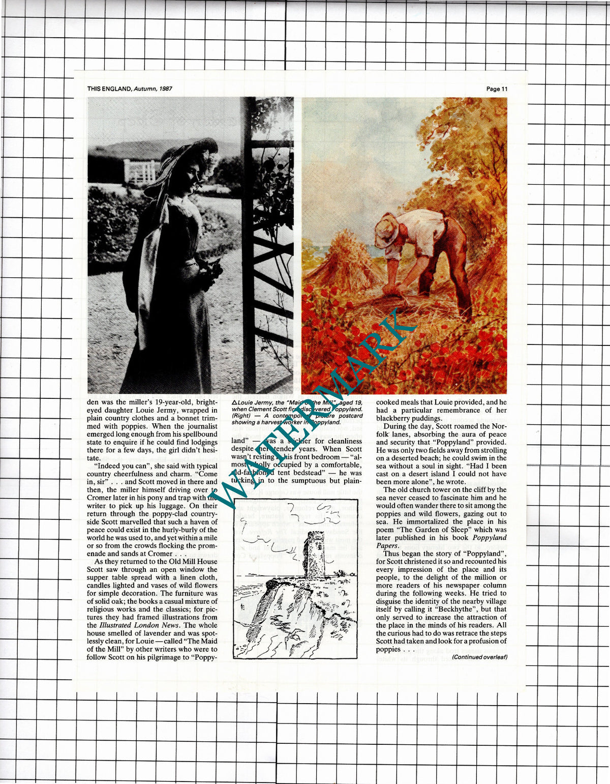 Poppyland Norfolk Clement Scott - 1987 Article / Print