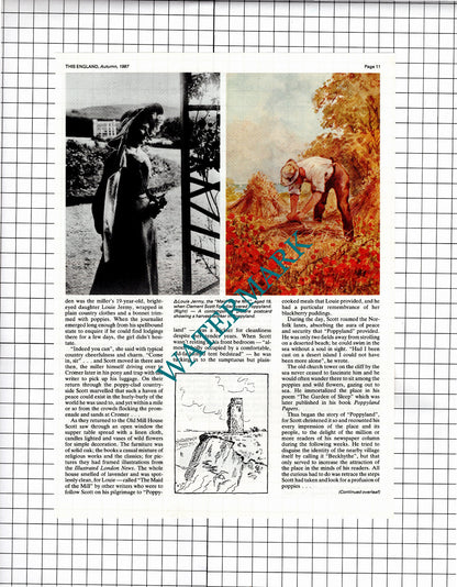 Poppyland Norfolk Clement Scott - 1987 Article / Print