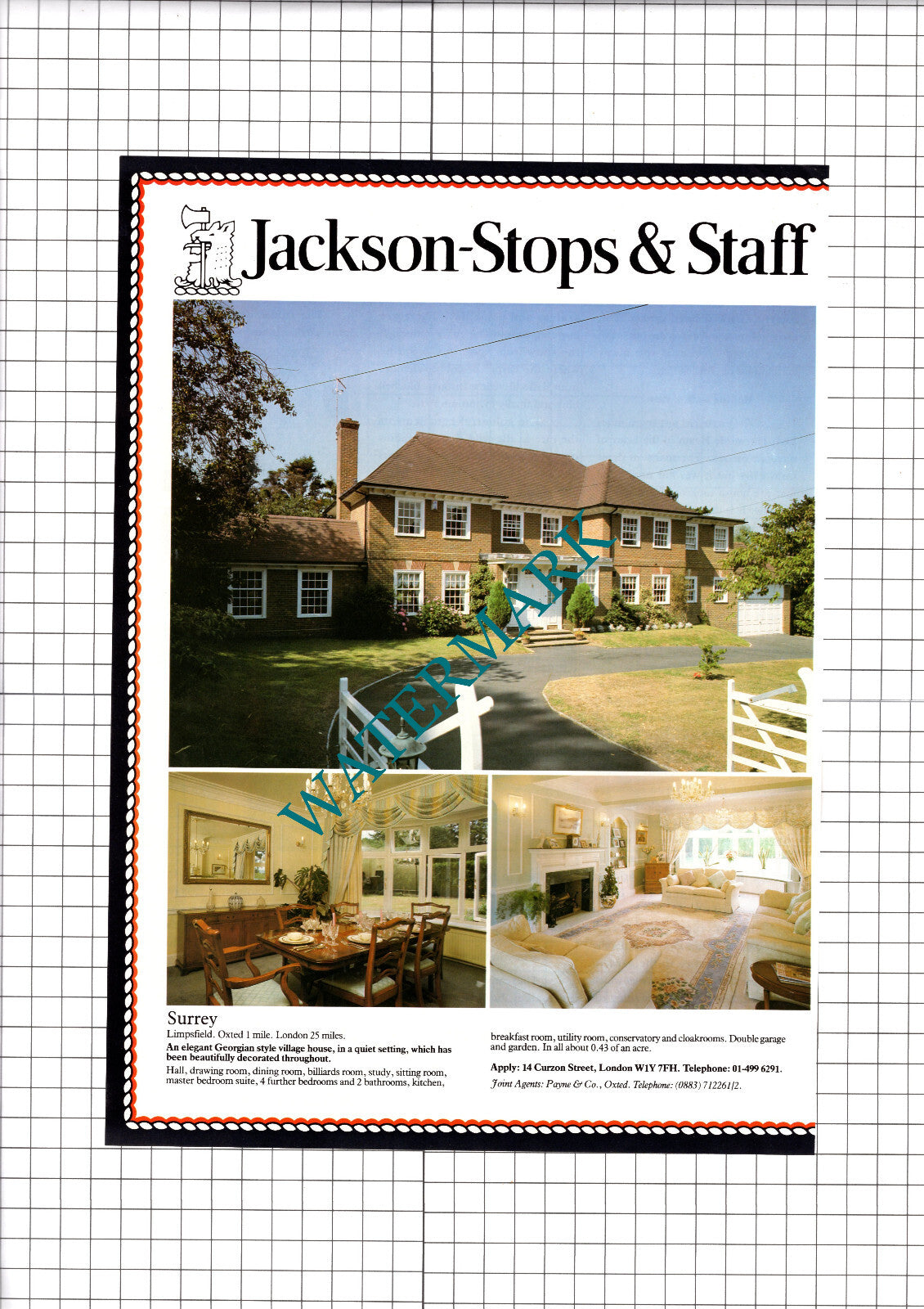 Limpsfield Surrey House Sale Advert - 1989 Clipping / Print