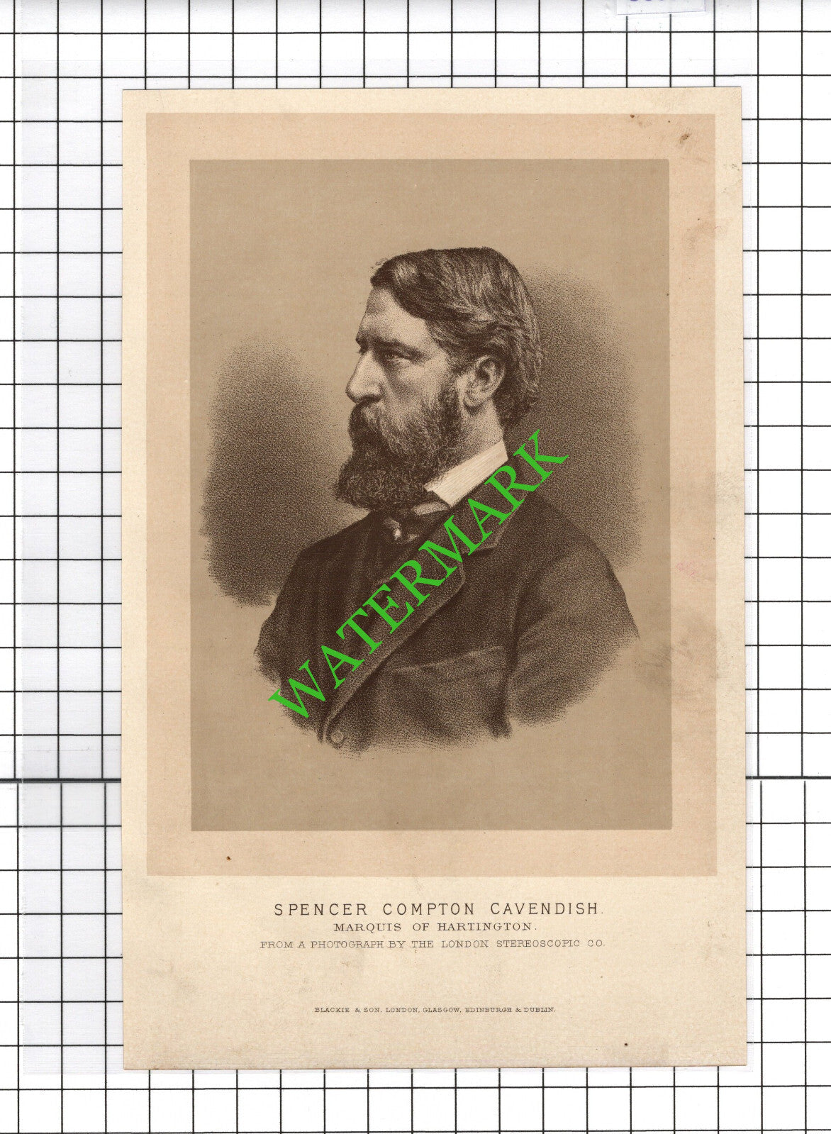 Spencer Compton Cavendish Marquis Of Hartington - 1890's Small Print