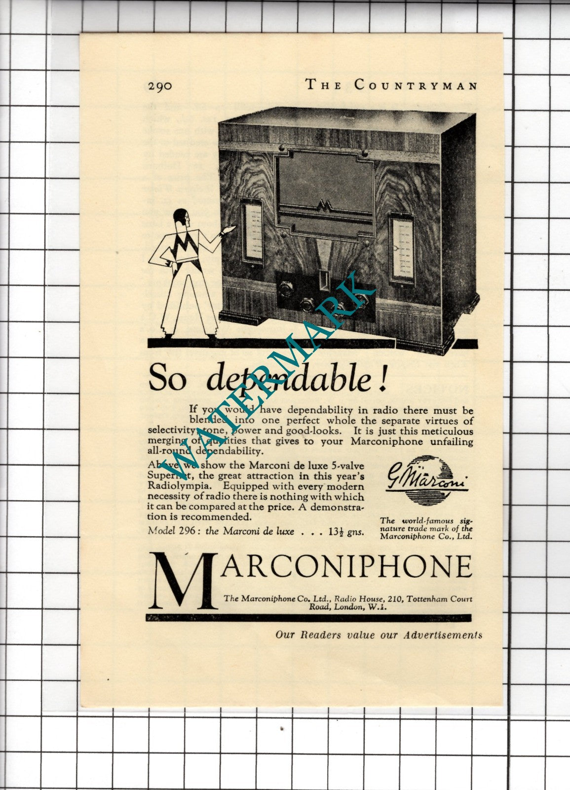 Marconiphone Radio ADVERT - 1934 Small Advert