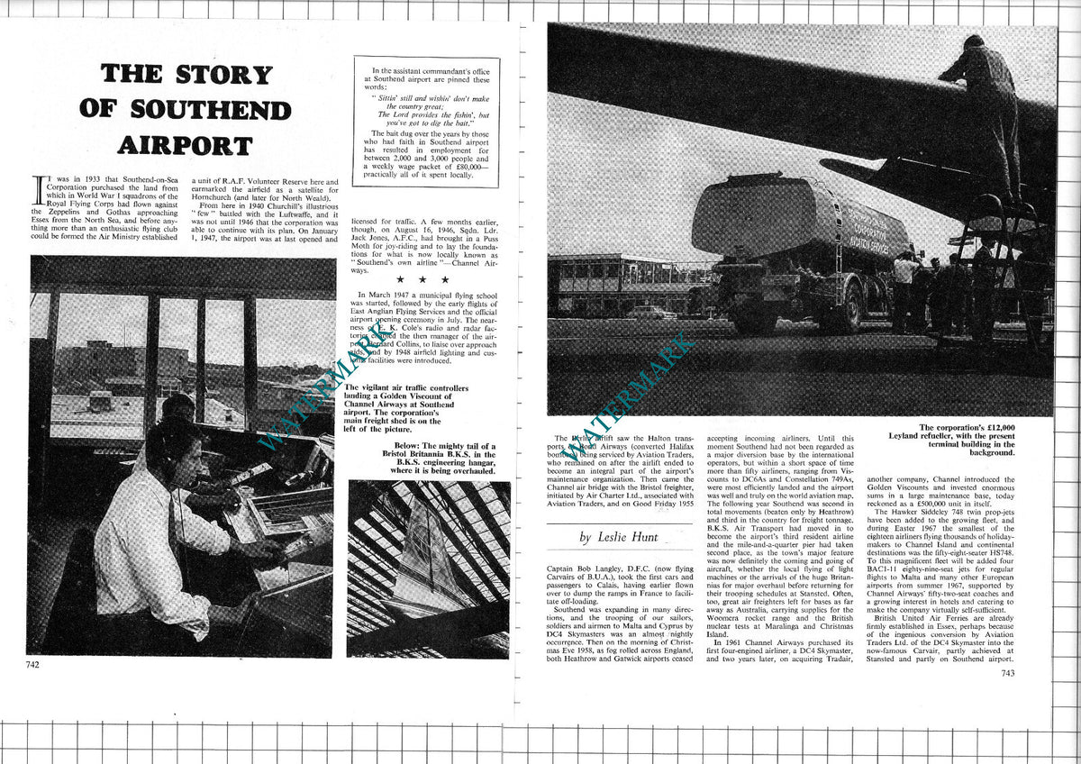 Southend Airport Essex  - 1967 Article