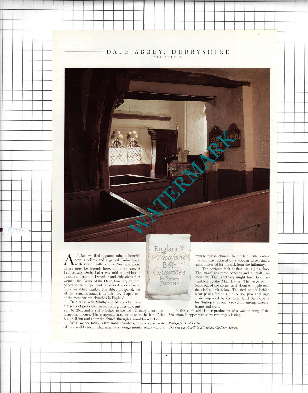 All Saints Church Dale Abbey Derbyshire -  1997 Cutting