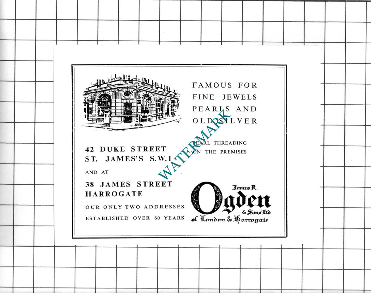 James R Ogden & Sons Ltd Small Advert - c.1960's Clipping / Print