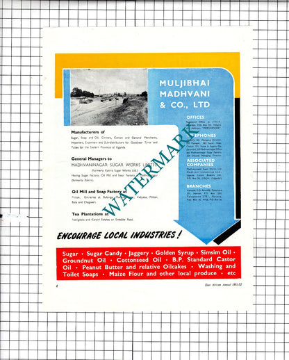 Caterpillar Gailey & Roberts Kenya / Muljibhai Madhvani & Co Africa  1951 Advert