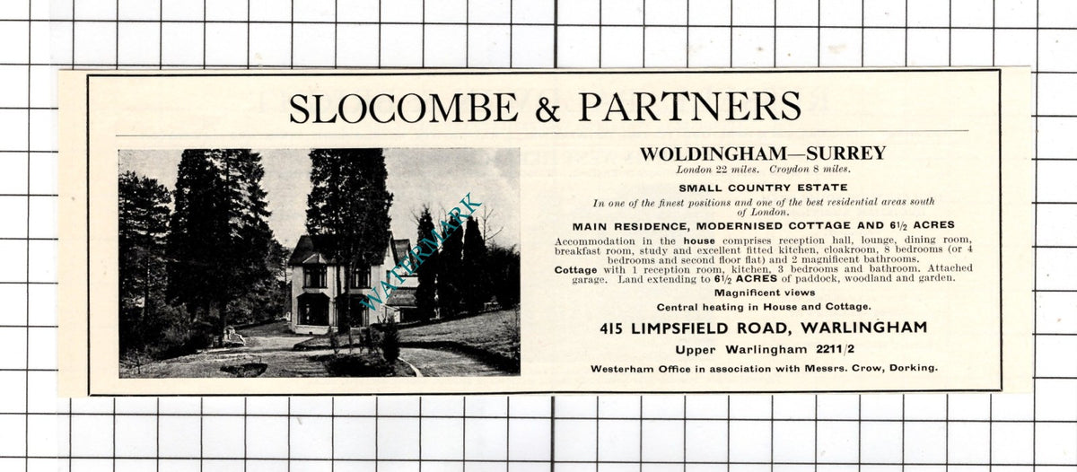 Manor House Eardisland Herefordshire / Woldingham Surrey - 1967 House Advert