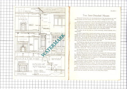Totteridge London Houses Cecil G Mant Architect   - c.1940s Print / Pullout