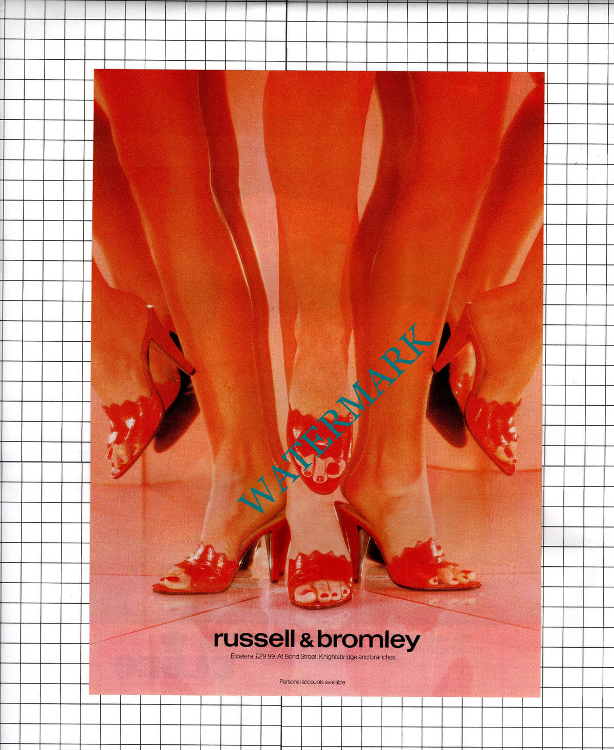 Russell & Bromley Knightsbridge London VINTAGE ADVERT - 1980
