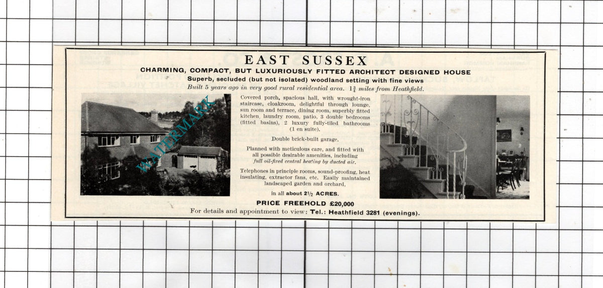 Heathfield Sussex   - 1967 House Sale Advert