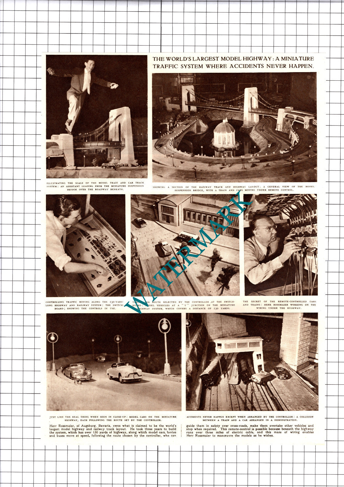 Herr Rossmaier Augsberg Germany Model Highway - 1953 Cutting / Print