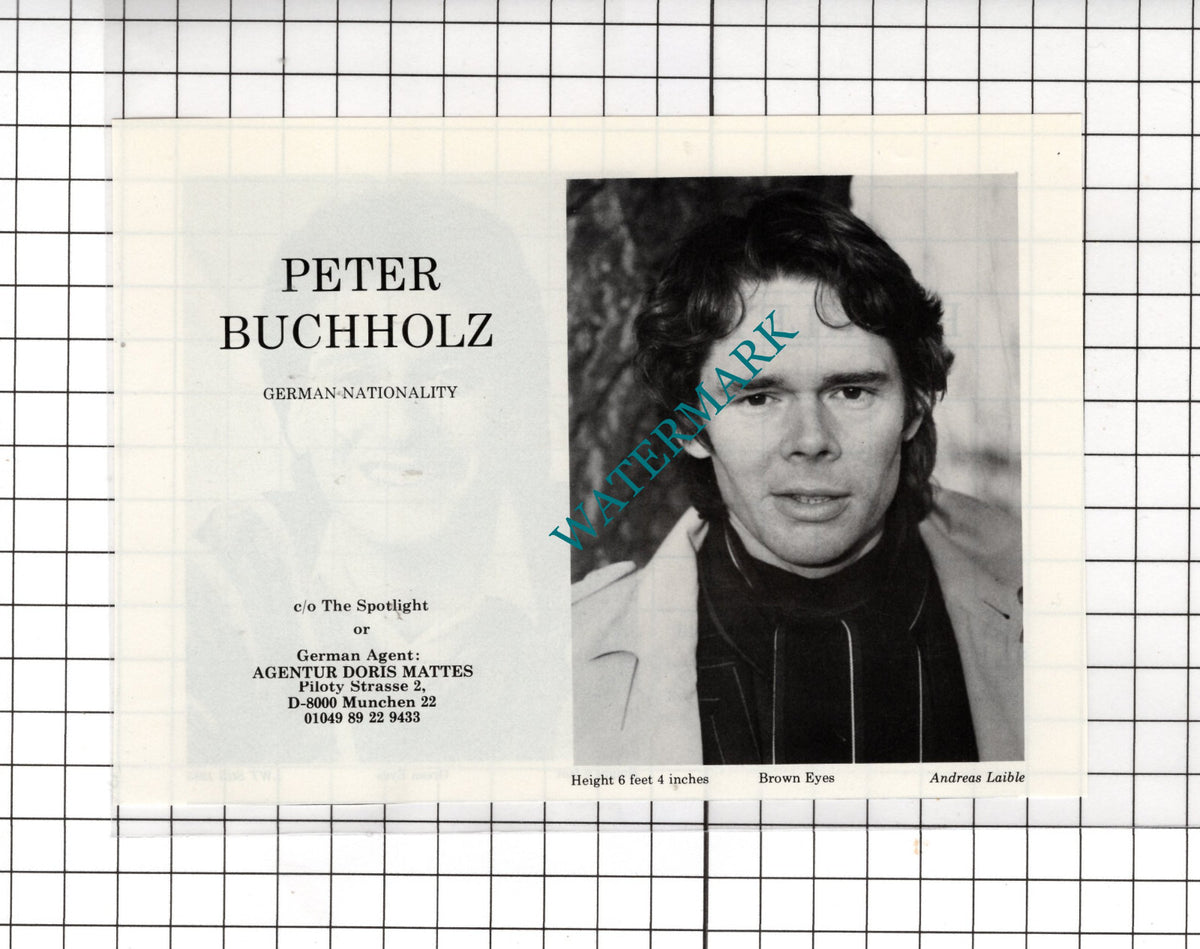 Peter Buchholz Actor /  Bill Buckley Actor - 1986 Small Cutting