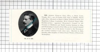 George Broke Freeman Chichester / Arthur Edmund Gill Dublin   - c.1905 Clipping