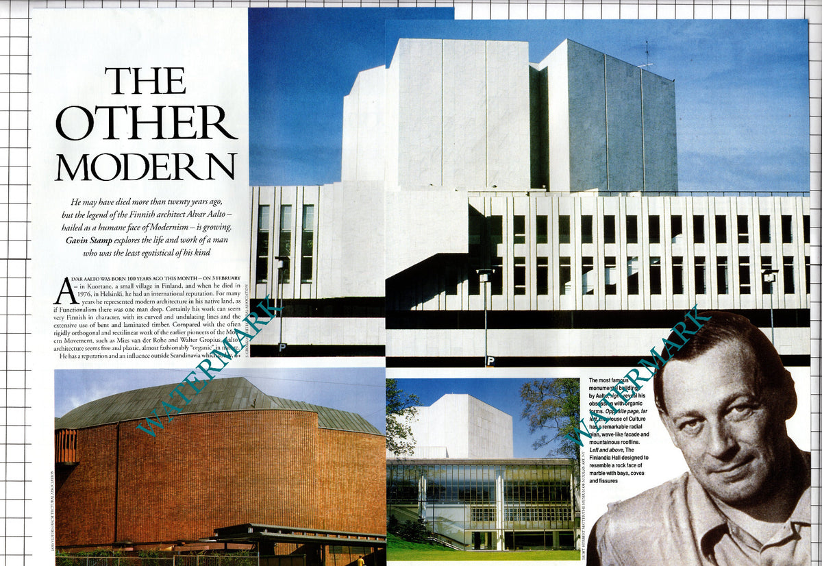 Alvar Aallto Finnish Architect  - 1998 Article