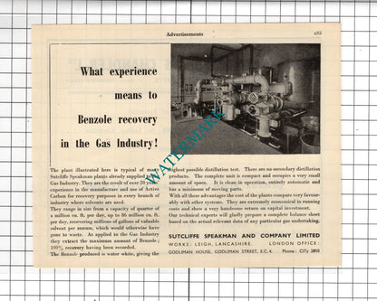 Sutcliffe Speakman & Co Leigh Lancs / Kirkham Hulett & Chandler -  1951 Advert