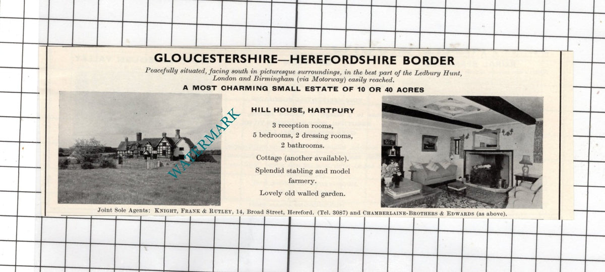 Hill House Hartpury Gloucestershire   - 1967 House Advert