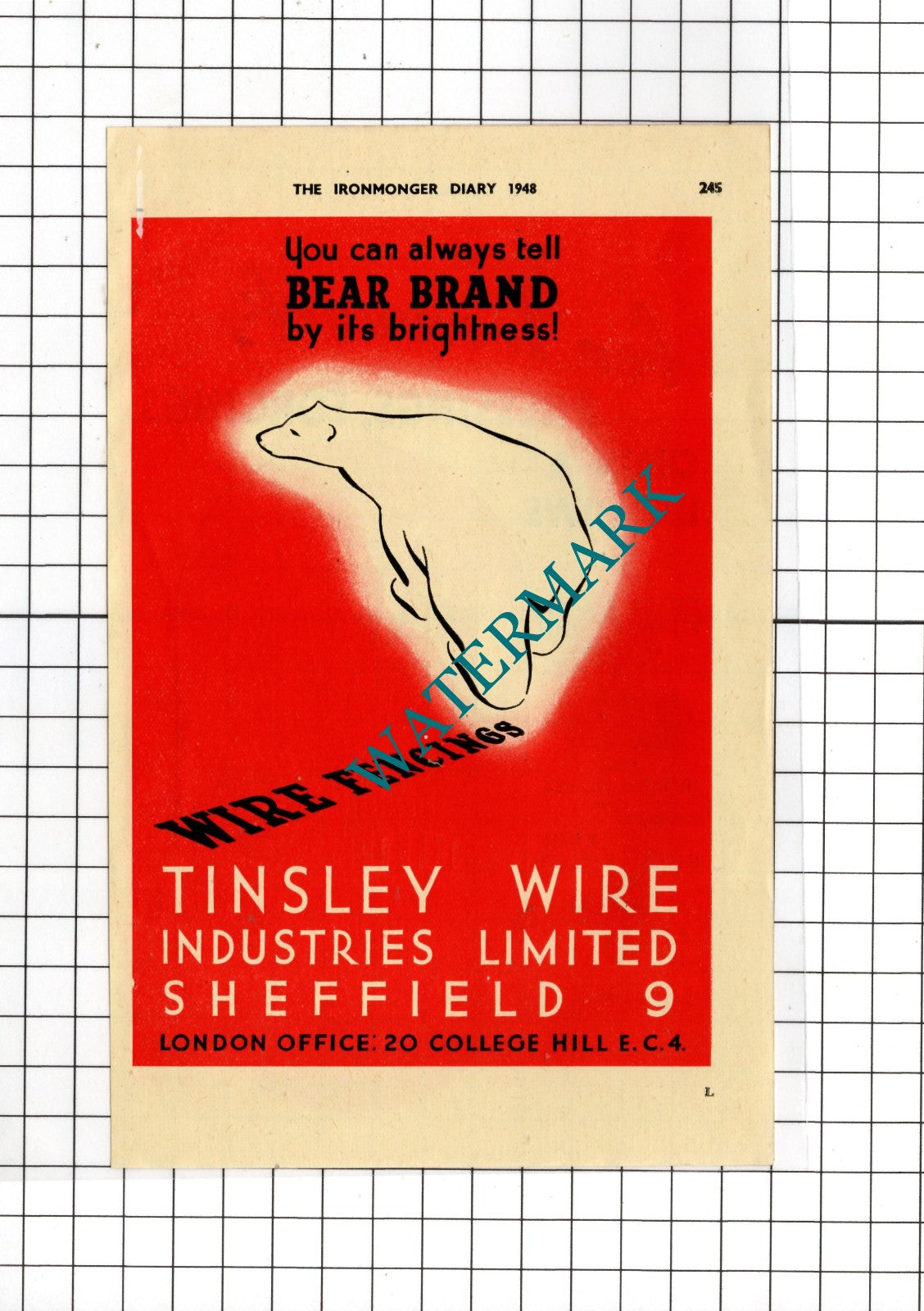Tinsley Wire Industries Ltd Sheffield / Samuel Lewis & Co Netherton -1948 Advert