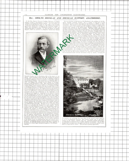 Sir David Carrick Robert Buchanan Drumpellier / Rev Sholto Douglas  1904 Article