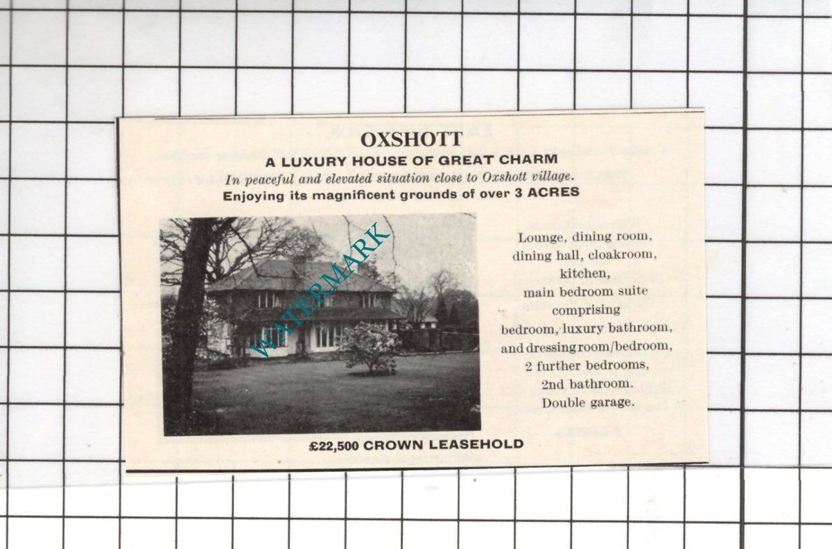 Oxshott Surrey - 1967 SMALL House Advert