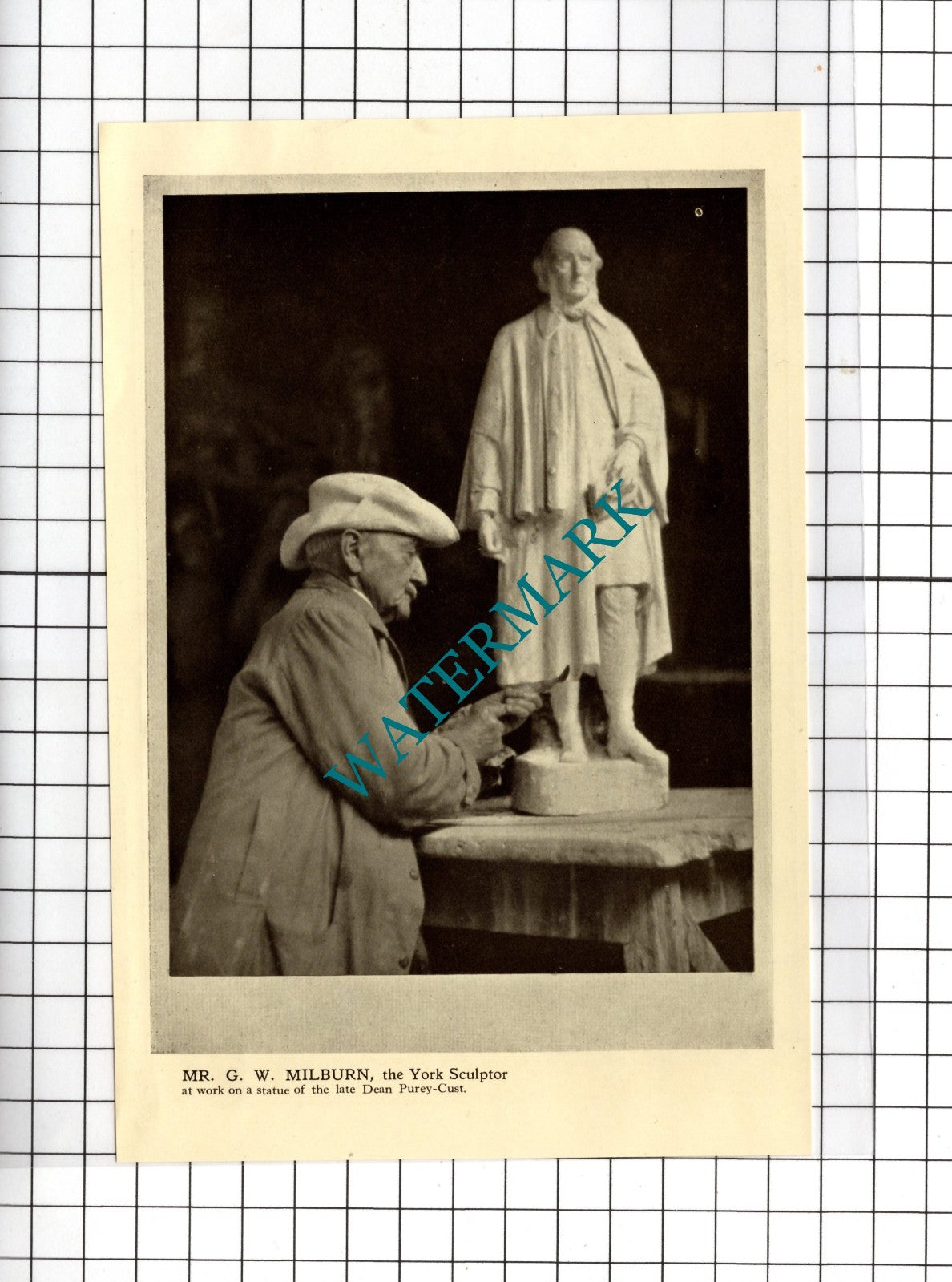 Mr G W Milburn York Sculptor Statue Dean Purey-Cust  -  1928 Small Clipping