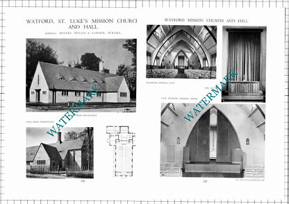 St Luke's Mission Church Watford Welch & Lander Architect -c.1947 Article/ Print