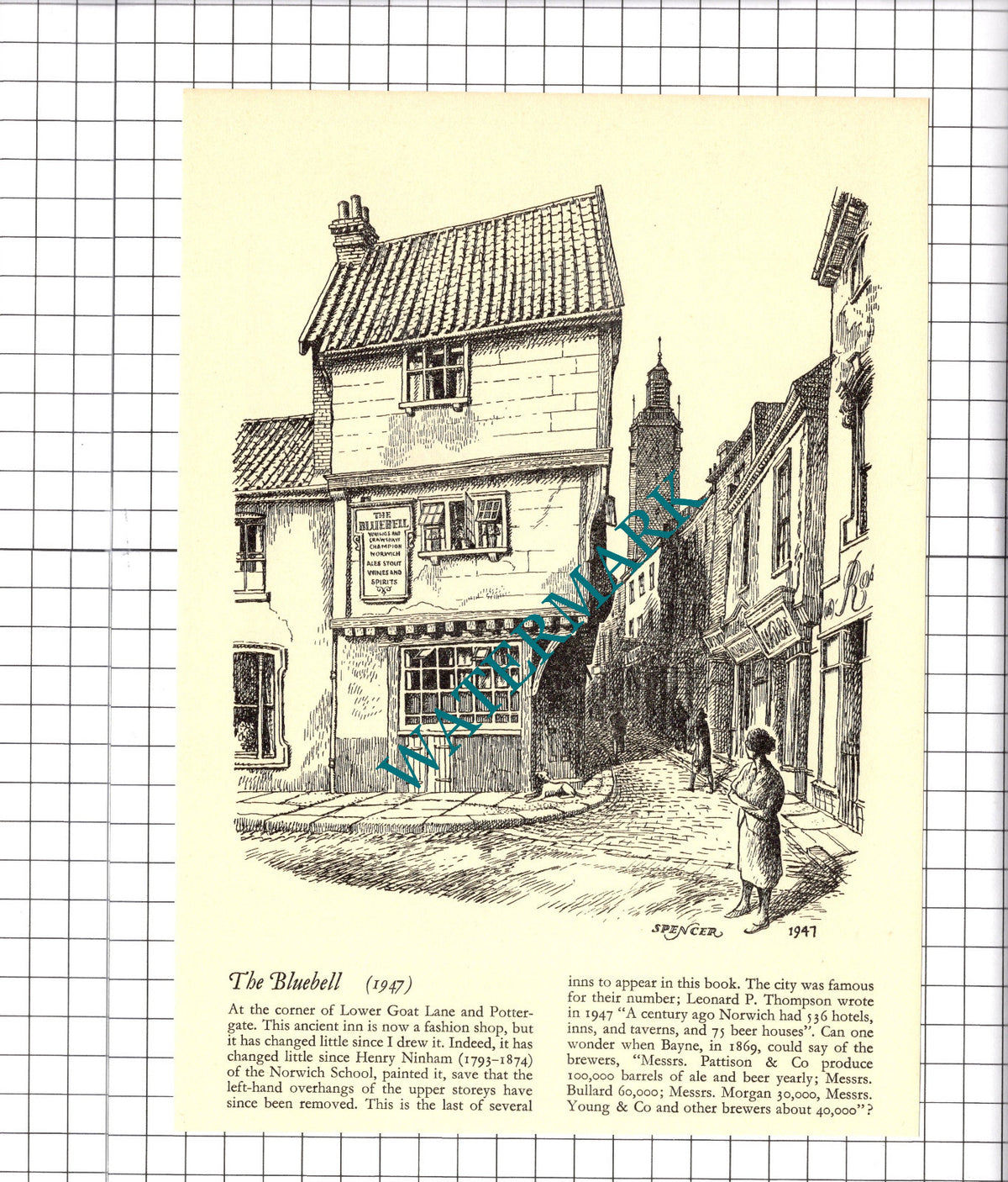 The Bluebell Inn Norwich Norfolk / St Andrew's Hill Norwich - 1970s Clipping