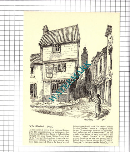 The Bluebell Inn Norwich Norfolk / St Andrew's Hill Norwich - 1970s Clipping