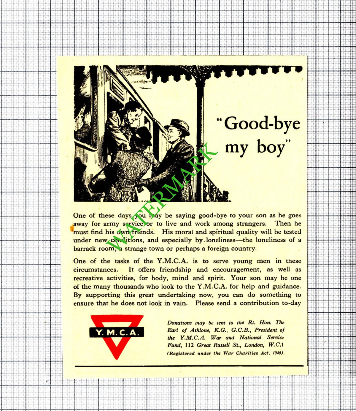 YMCA Small Advert - 1947 Cutting