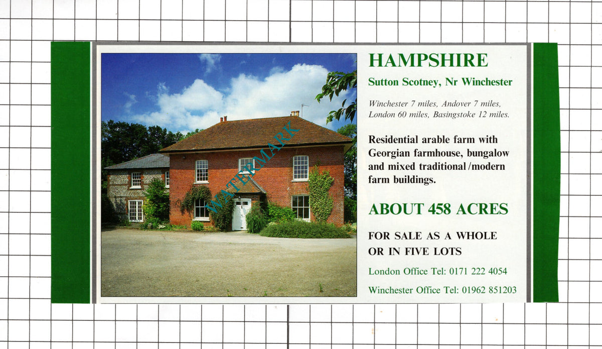 Sutton Scotney Hampshire Farm Sale Advert - 1994 Cutting