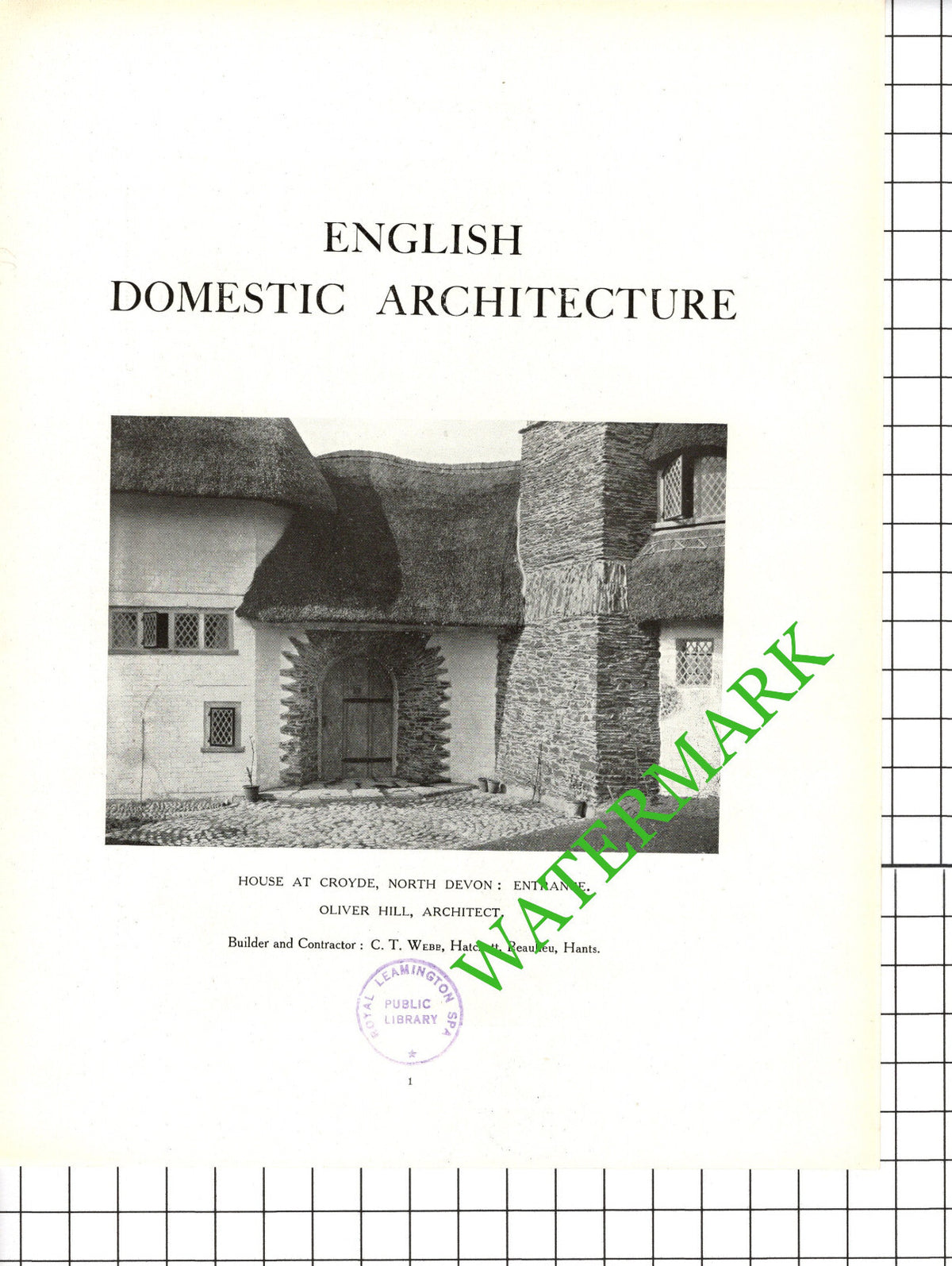 Croyde North Devon Oliver Hill Architect -  c.1920s Book Prints