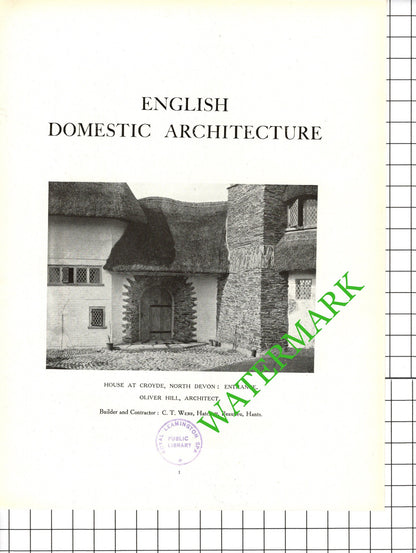 Croyde North Devon Oliver Hill Architect -  c.1920s Book Prints