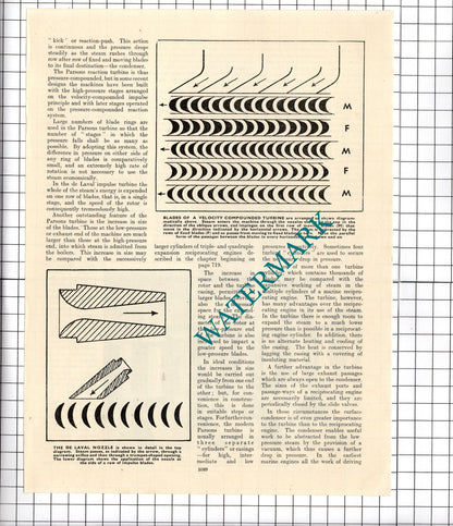 How The Marine Turbine Works - c.1940's Article / Print