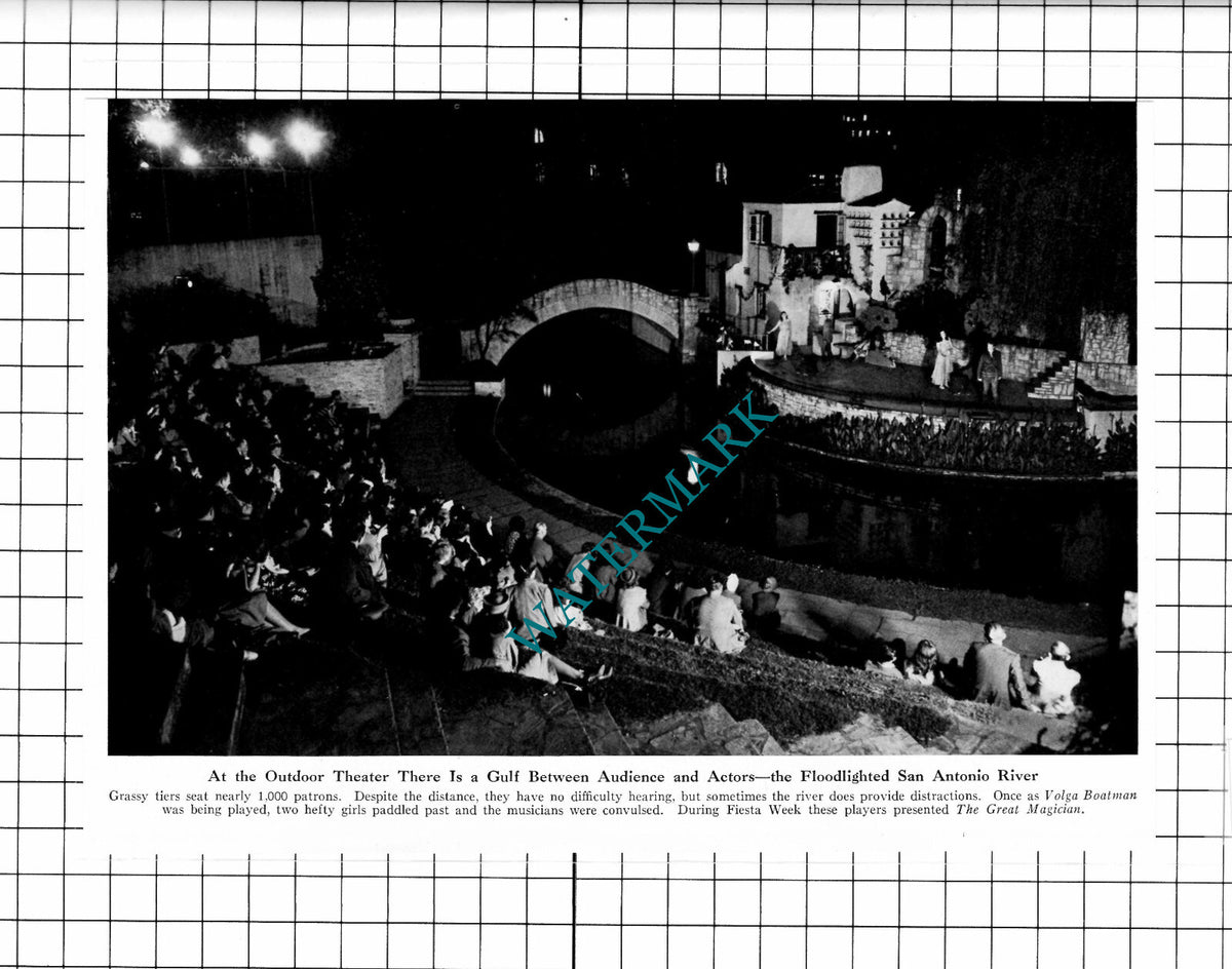 San Antonio Texas River  Outdoor Theatre  - 1947 Clipping