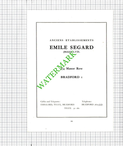 Bradford Corporation Conditioning House / Emile Segard Advert - 1957 Cutting