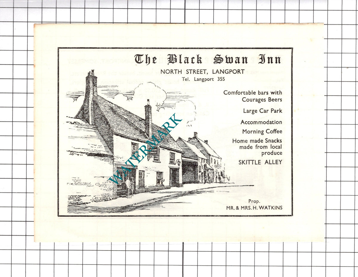 Damery Guest House Langport Somerset Donaldson / Black Swan Langport 1971 Advert